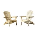 W Unlimited W Unlimited SW1912NCSET2 Oceanic Adirondack Chair; Natural - Set of 2 SW1912NCSET2